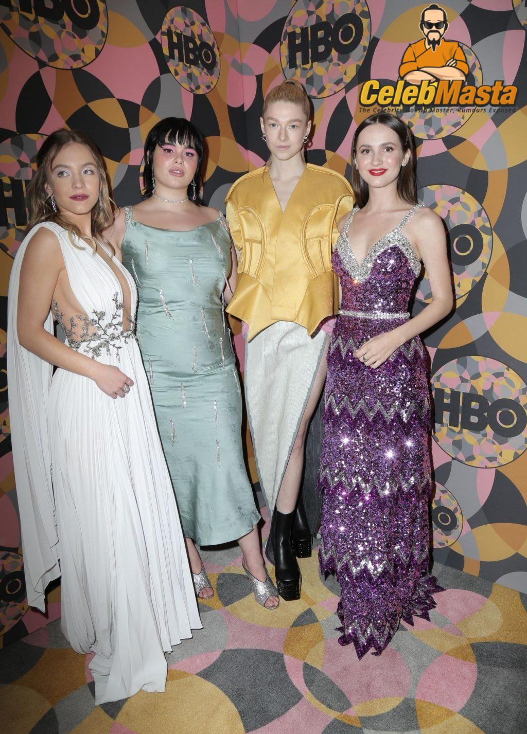 Sydney Sweeney outragous red-carpet wardrobe appearance showcasing her see-through look. outfit appearance. Sydney Sweeney shows up in almost naked on stage while promoting body positivity.