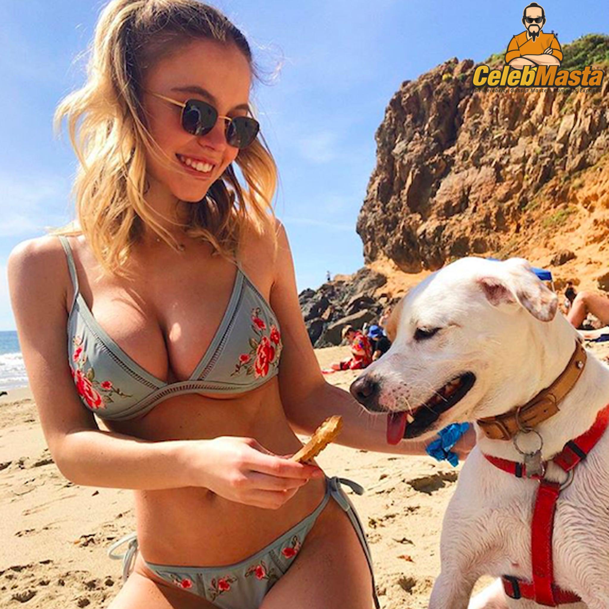 Sydney Sweeney nearly nude sheer outfit appearance. Sydney Sweeney revealing cleavage in just bra and panties showing her sexy curves.