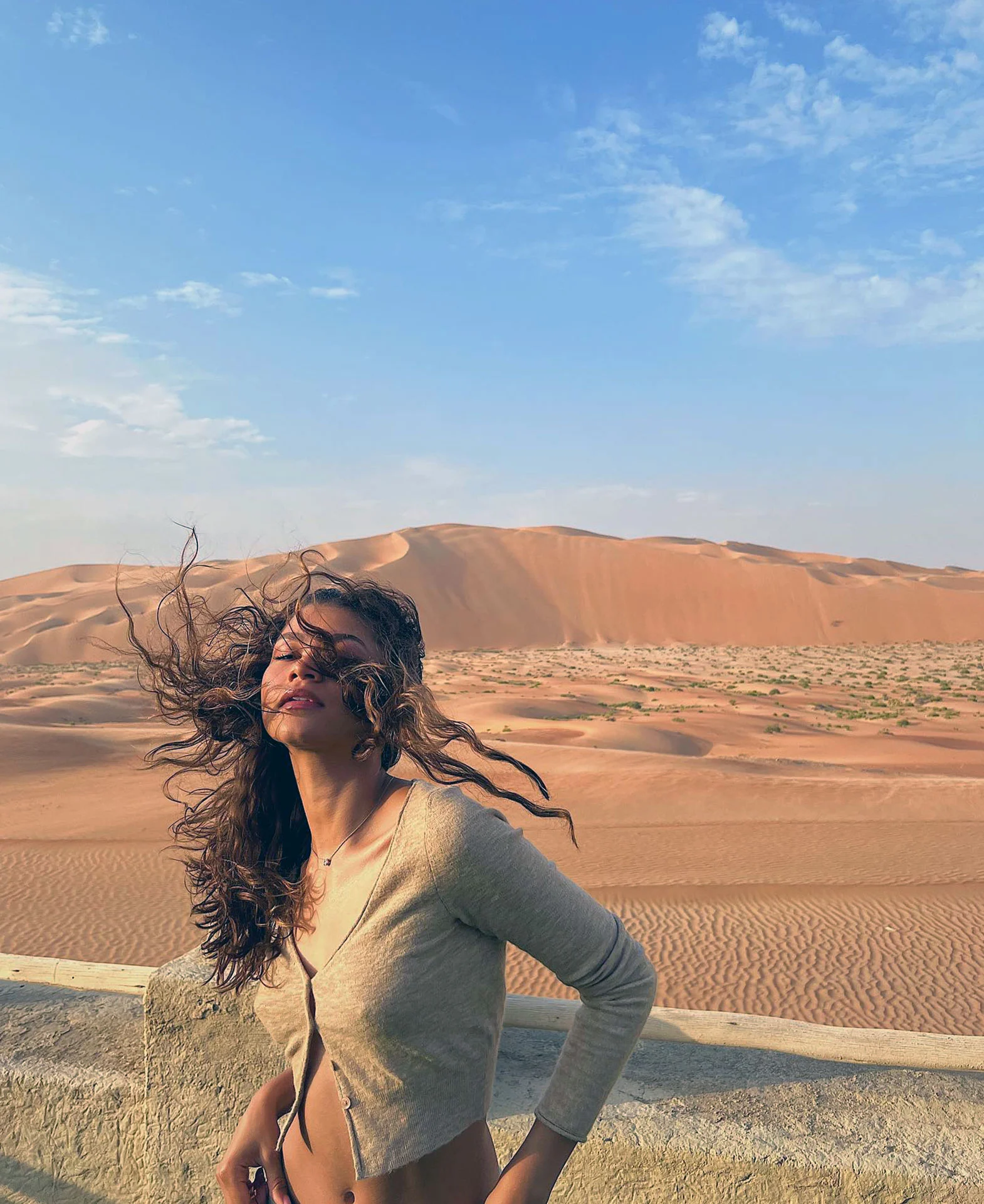 Zendaya dune desert photo while filming
