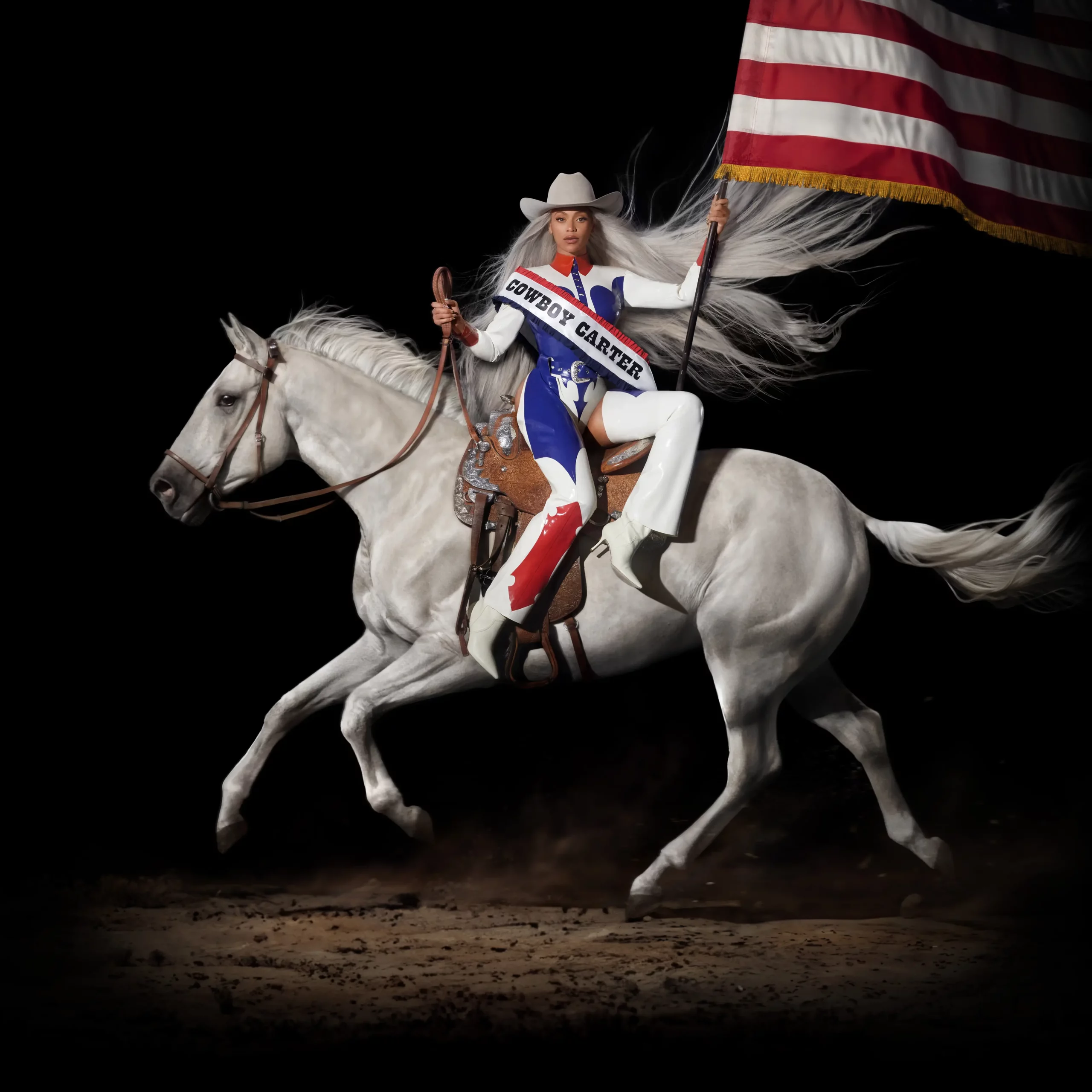 beyonce country cowboy on white horse