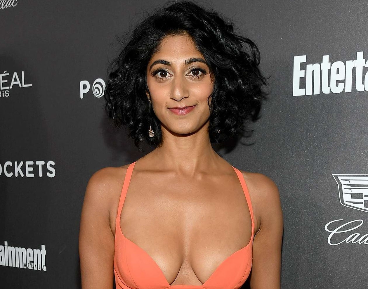 Sunita Mani cleavage and almost naked sheer dress on red carpet. And huge boobs cleavage photos and sex scene videos.